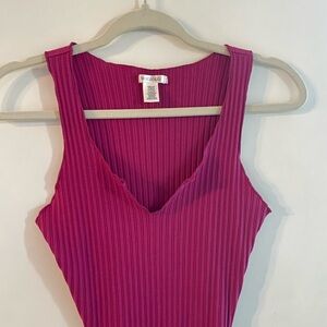 Women's Pink Ribbed Tank Top